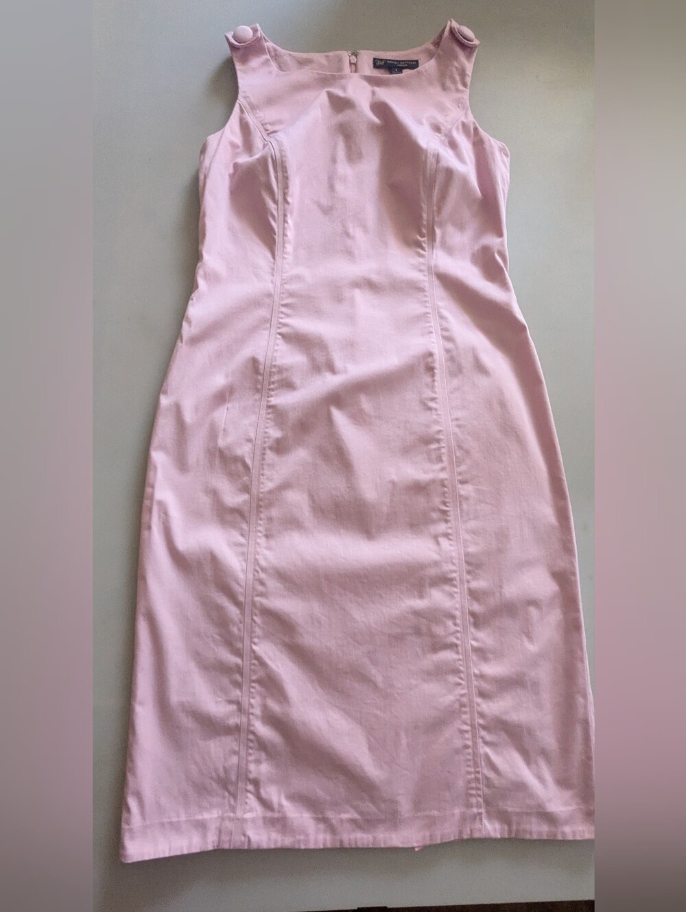 BROOKS BROTHERS "346" Classic Sleeveless Sheath Cocktail Back Slit Dress. Sz. 4